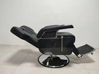 Chaise de barbier en cuir noir classique meubles de salon de barbier pour hommes meubles de chaise de barbier
