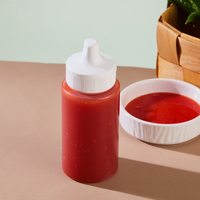 Botol Plastik PET Tekan 40mm Kaliber 200ml, Stoples Makanan Kosong Dengan Tutup Flip Top untuk Kemasan Selai, Saus, Kecap, Grosir