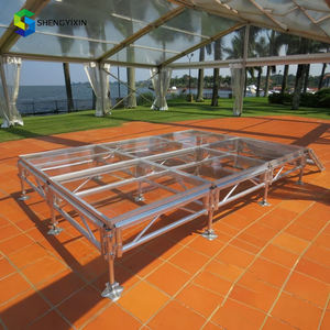 चार कॉलम ग्लास वेडिंग स्टेज फोल्डिंग पोर्टेबल ग्लास स्टेज प्लेटफॉर्म एल्यूमीनियम शादी मंच मंच - Product Image 6