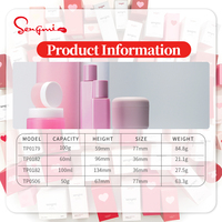Lot de pots cosmétiques roses en acrylique PET de 2 oz et 3 oz avec couvercles et logo personnalisé, et flacons crème givrés en plastique PP – Vente chaude