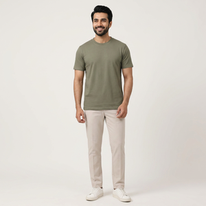 T-shirts surdimensionnés pour hommes en coton 100% de haute qualité, couleur unie, 240g, respirants, design vierge, best-seller avec logo client - Product Image 1