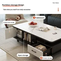 Nouvelle table basse en verre trempé de luxe haut de gamme 2025, petite table basse pour appartement, espace de rangement, style moderne simple, meubles de maison en pierre