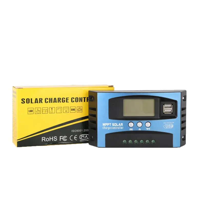 Solar Panel Controller MPPT 12V 24V Charging Controller Dual USB DC Rechargeable Llithium Battery