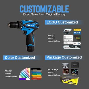 Perceuse à percussion <span class=keywords><strong>sans</strong></span> fil à moteur <span class=keywords><strong>sans</strong></span> balais à vitesse variable avec 12V 200W 30Nm de couple, 18+1 réglages de couple, OEM, pour bricolage et construction - Product Image 2