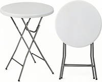 Table haute pliante portable en plastique de 32 pouces pour hôtels, bistrots, événements commerciaux extérieurs, entrées d'hôpitaux, fêtes et mariages