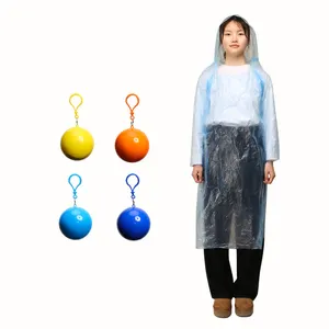 Wholesale Customization Disposable Portable Rain Poncho Waterproof Plastic Pe Raincoat Ball