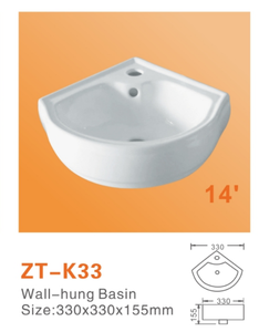 Meuble de salle de bain moderne de haute qualité, lavabo mural, vasque en céramique, lavabo d'<span class=keywords><strong>angle</strong></span>, lavabo pour se laver les mains - Product Image 3