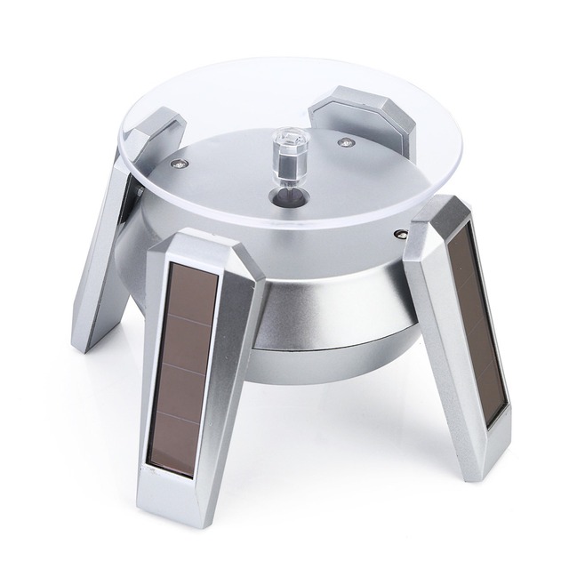 Wholesale New Led Solar Turntable 360 Degree Rotating Stand, Solar Display Stand Turntable, Battery Double Used Rotating Display