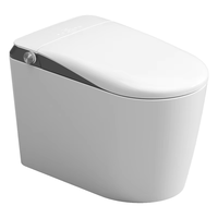 WC intelligent monobloc allongé WDF avec capteur automatique, télécommande incluse, siège chauffant, double chasse d'eau, montage au sol