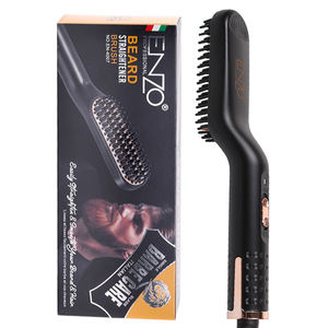 ENZO Portable <span class=keywords><strong>électrique</strong></span> barbe chauffée outil de coiffure chaud petit lisseur de <span class=keywords><strong>cheveux</strong></span> <span class=keywords><strong>brosse</strong></span> longue et courte Style rapide barbe peigne pour hommes - Product Image 2