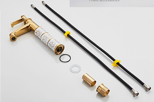 Sang trọng CE chứng nhận vàng brass lưu vực bồn rửa vòi lạnh nóng tắm vòi nước và vòi nước nóng bán lưu vực vòi nước phòng tắm vòi - Product Image 6