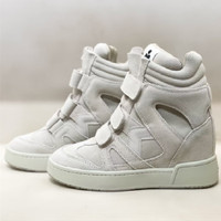 Chaussures montantes invisibles pour femme, nouvelle collection automne 2025, à bout velcro, sport décontracté, randonnée, en cuir synthétique et daim