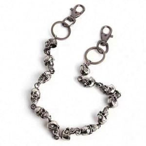 Chaîne de taille vintage punk en alliage de zinc avec crâne, pour homme, cool, pour jeans, porte-clés, accessoires de mode gothique pour motard - Product Image 1