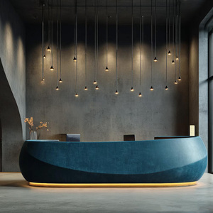 Mostrador de Recepción de Diseño Ondulado Impreso en 3D de Lujo, Diseñado para Entradas de Hoteles, Espacios de Oficina Creativos e Interiores de Tiendas Minoristas Modernas - Product Image 1