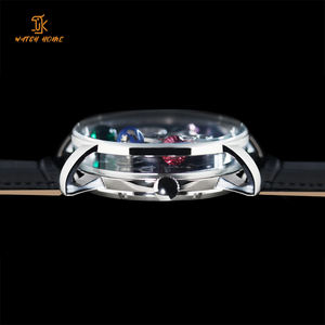 Reloj Mecánico Automático de Lujo para Hombre con Logotipo Personalizado OEM, Reloj de Pulsera de Cuero Transparente, Impermeable, de Moda, para Negocios - Product Image 2