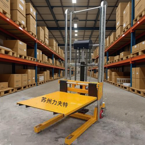 <b>Mini</b> Electric Stacker Small Manual Hydraulic Forklift <b>Hand</b> Pushed Warehouse Lifting Vehicle 850mm Length 1730mm Height - Product Image 1