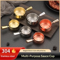 Plat à condiments en acier inoxydable 304 avec poignée, idéal pour la restauration, vaisselle dorée compatible lave-vaisselle – Nouvelle collection !
