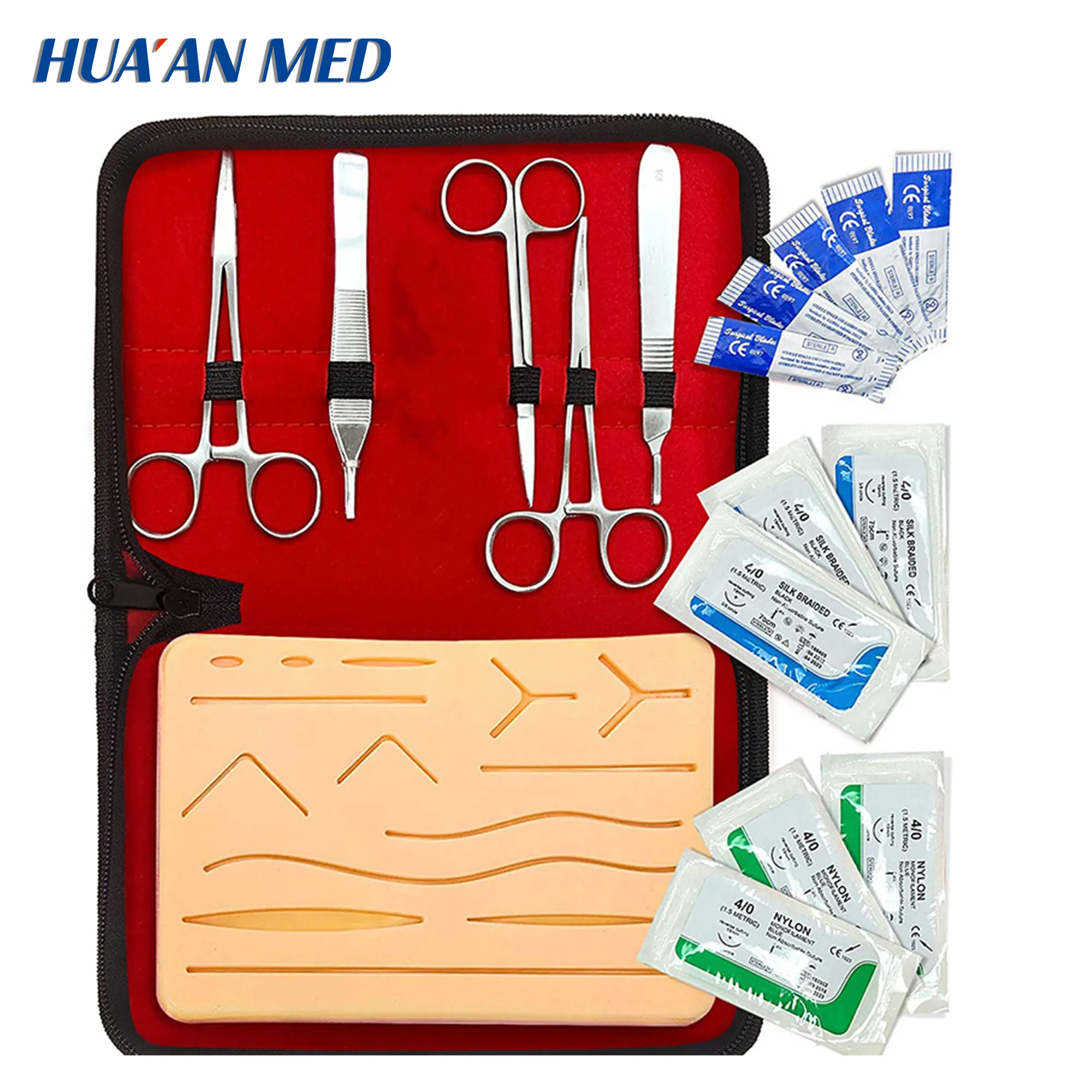 Medical and Vet Students Practice Surgical Training Trauma Accessories Silicone Medical Suturing Practice Model Pad Suture Kit