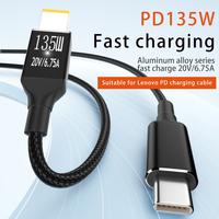Conversion Flash PVC Durable 20V 6.75A fil de charge PD 135W Type C mâle à Port carré câble de Charge pour ordinateur portable Port Lenovo