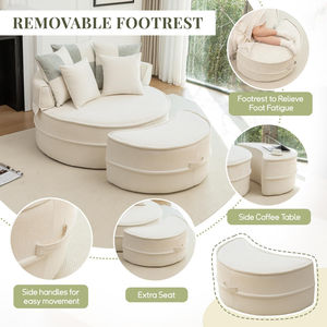 Produits très demandés sur Alibaba : Canapé sous vide avec chaise longue ronde, mobilier de salon, usine de Nankang - Product Image 3