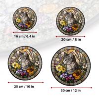 Panel Kaca Lukis Sun Catcher, Dekorasi Gantung, Hiasan Natal, Kaca Patri, Seni Dinding, Panel Jendela, Liontin