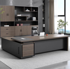 Bureau de direction en forme de L pour PDG moderne Bureau de patron Table de gestion de meubles de bureau de haute technologie - Product Image 6