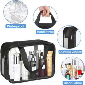 Sac de rangement pour maquillage et articles de toilette, sac organisateur, logo personnalisé, sac de voyage portable grande capacité pour femmes, sac à fermeture éclair tendance - Product Image 4