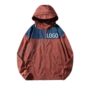 Summer Casual Zipper Hooded UV Sunproof Thin <b>Lightweight</b> <b>Jacket</b> for <b>Men</b> and Women Two Tones Finished - Product Image 1