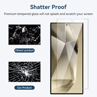 Protection d'écran en verre trempé transparent 2.5D pour Samsung Galaxy S23 S24 S25 S26 ultra, prend en charge le déverrouillage par reconnaissance d'empreintes digitales