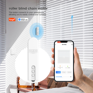 Cortina de cadena motorizada WIFI inteligente para uso en interiores de oficina BLE Control remoto persianas enrollables Alexa <span class=keywords><strong>Google</strong></span> Home integración - Product Image 6
