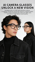 Nuevas Gafas Inteligentes CY03 con IA, Cámara de Alta Definición de 8MP, Compatibles con Transmisión en Vivo de TikTok, Chat con IA, Traducción GPT y Videollamadas