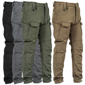 OEM Custom <b>Men's</b> waterproof mid Waist multi-pocketed Straight Elastic Fleece warm casual thickening Sweatpants TKAN171D - Product Image 1