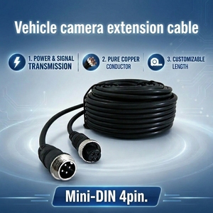 Cavo di Prolunga Elettrico a 4 Pin su Misura, 5M, per Telecamera Camion, Cavi Stampati a Iniezione per Settore Automobilistico - Product Image 1