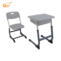 Offre Spéciale : Ensemble Table et Chaise Scolaire à Hauteur Réglable pour Étudiant, Bureau d'Étude Individuel avec Tiroir pour l'Apprentissage des Enfants