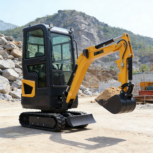 Mini-excavatrice sur chenilles blanche China Somate, certifiée CE ISO EPA EURO5, avec moteur Koop, boîte de vitesses PLC, pompe hydraulique, moteur, garantie 1,5 an - Product Image 1