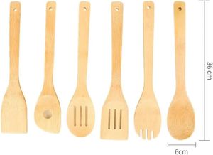 Eco-Friendly Factory Custom Kitchen Set Serving Tools Cooking <b>Utensil</b> Natural Wooden Bamboo <b>Utensils</b> Sets - Product Image 2
