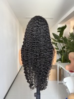 Perruque bouclée naturelle en cheveux vietnamiens bruts, densité 180%, 32 pouces, style birman, avec dentelle frontale HD complète pour femmes noires