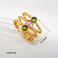Ensemble de bagues ajustables de qualité supérieure, 13 styles, bagues en acier inoxydable plaqué or 18 carats pour femmes, bijoux hypoallergéniques résistants au ternissement