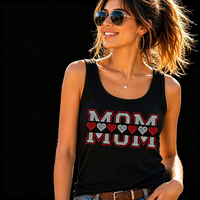 Dernier design de transfert thermique personnalisé en strass « Mom Love » pour T-shirts