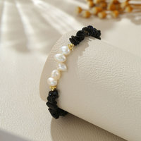 Bracelet en or polyvalent avec perles de culture d'eau douce naturelles irrégulières à trois-sept trous, cristaux et perles de jade, style baroque, vente en gros