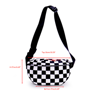 Custom Printed Neoprene Bum Bags Waterproof Crossbody Sling Purses for Women Men with Zipper Closure Custom Checkered Fanny Pack - Product Image 2