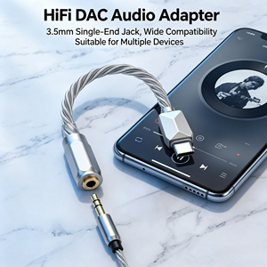 <span class=keywords><strong>Adaptateur</strong></span> casque USB-C 3,5 mm TP62 en cuivre tressé plaqué argent 32 bits/384 kHz pour <span class=keywords><strong>iPhone</strong></span>, téléphone portable et appareil photo - Product Image 3