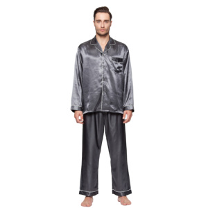 <span class=keywords><strong>Pigiama</strong></span> da <span class=keywords><strong>Uomo</strong></span> di Lusso in 100% Poliestere, Set Due Pezzi Blu Nebbia, Taglia Personalizzata, Abbigliamento Termico per Dormire - Product Image 1