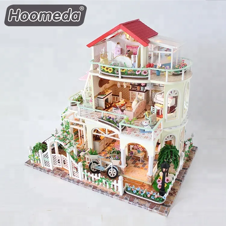 Mini DIY Kit Craft Garden Serie Dreistöckige Villa Mini Möbel Puppenhaus