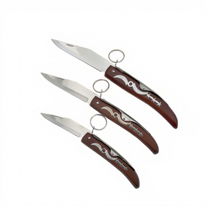 Couteau pliant à manche en bois, prix d'usine, couteau à fruits, outil de camping portable, couteau porte-clés pour la maison et le camping - Product Image 1