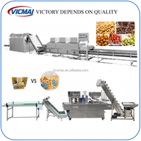 Industriële popcornmachine 50kg/uur automatische gas-elektrische caramel popcorn productielijn voor popcornfabriek