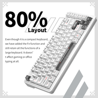 Mechanical Gaming Keyboard RGB Backlit Wired USB Programmable Anti-Ghosting Plug and Play 82 Keys White Axis OEM