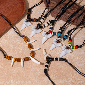 Collar de Estilo Étnico Retro que Imita los Dientes de Tiburón, Colgante de Estilo Tribal Tibetano, Accesorio Bohemio - Product Image 4