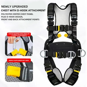 ชุดสาย<span class=keywords><strong>รัด</strong></span>นิรภัยแบบเต็มตัวสำหรับงานพลังงานลม 5 จุดยึด ทำจากโพลีเอสเตอร์ รับน้ำหนักได้ 140 กก. พร้อมสาย<span class=keywords><strong>รัด</strong></span>ดูดซับแรงกระแทกแบบตะขอคู่ ชุดป้องกันการตกจากที่สูง - Product Image 4