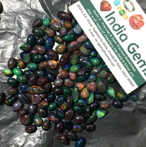 เครื่องประดับอัญมณีสีดำเอทิโอเปียทรงหลังเบี้ยทรงโค้งผสมธรรมชาติ - Product Image 3